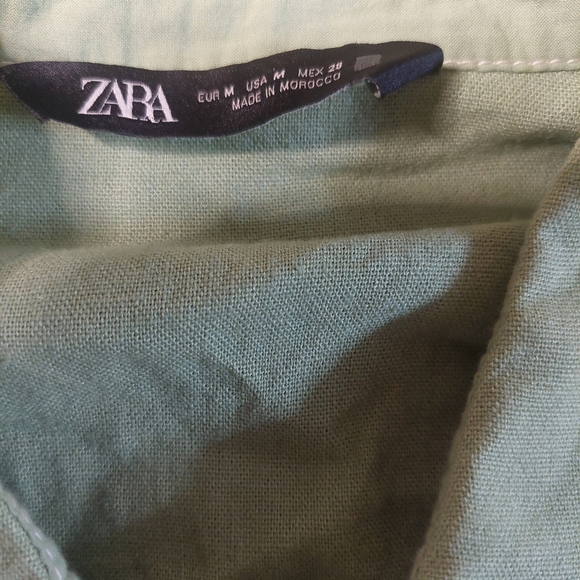 Zara Green Button-Down Romper - Picture 3 of 3